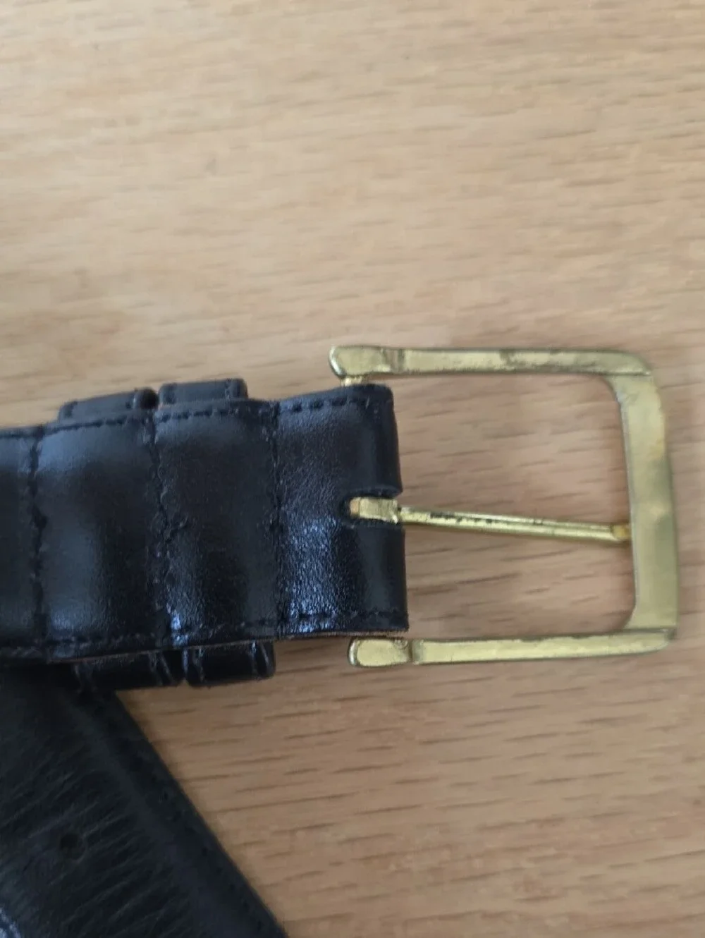 Coach Black Leather Belt with Gold Buckle